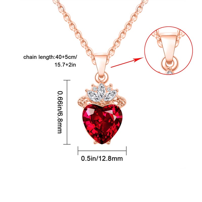 Botrinal Evie Red Heart Necklace Descendant Costume Queen of Hearts Princess Halloween Jewelry for Valentine's Gift - Image 2